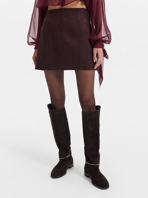 

Юбка мини из экозамши