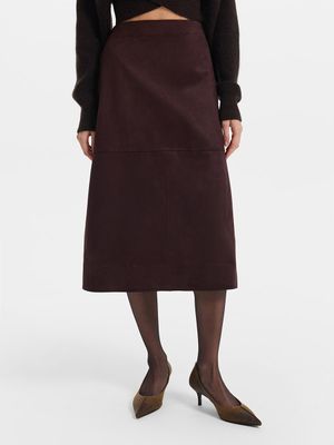 

Юбка миди из экозамши