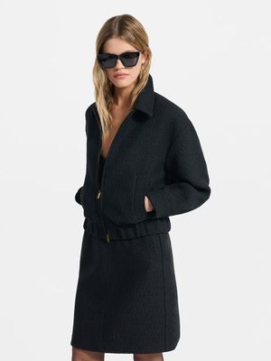 

Твидовый бомбер с шерстью