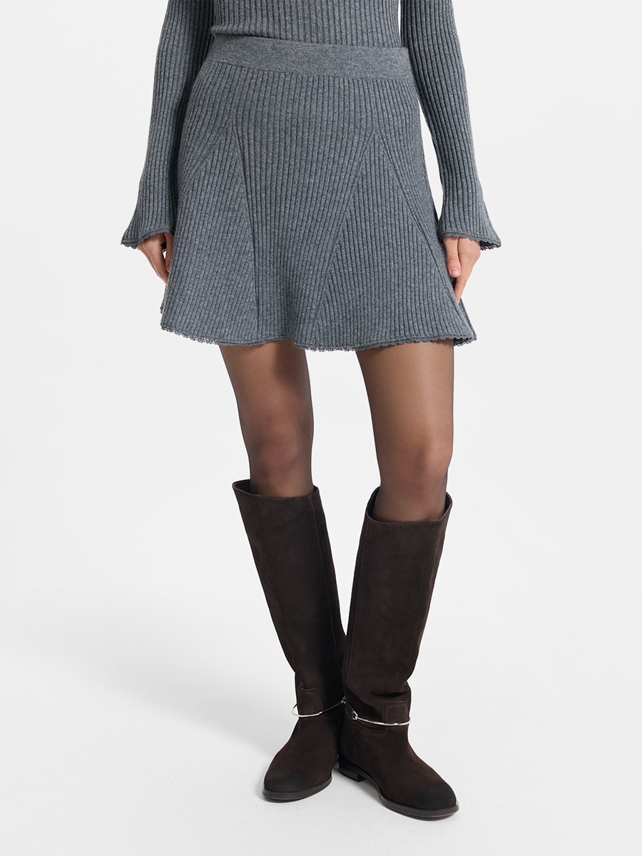 Трикотажная юбка с шерстью