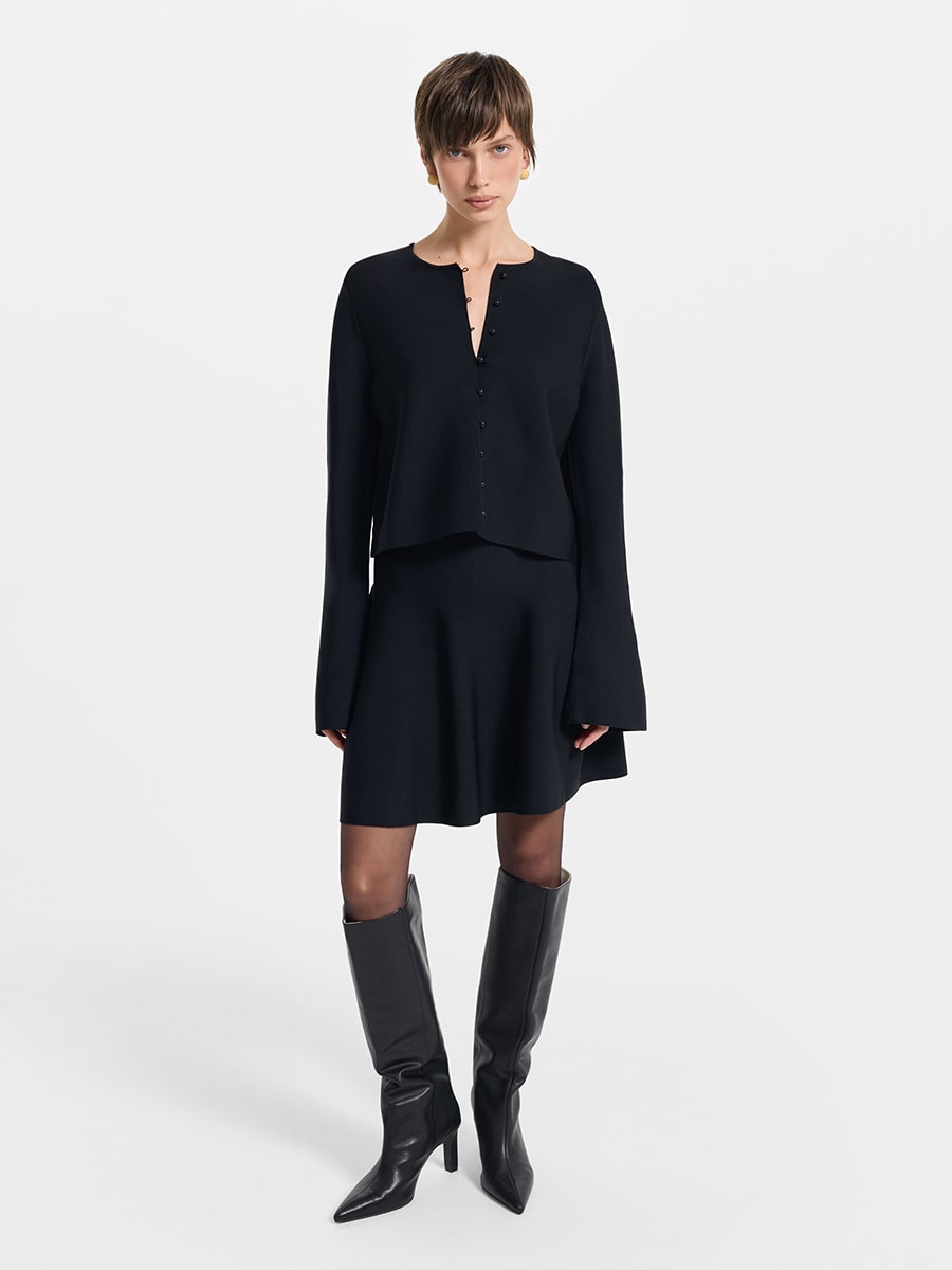 Трикотажная юбка мини со складками