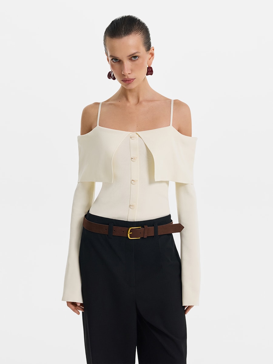 Джемпер с открытыми плечами