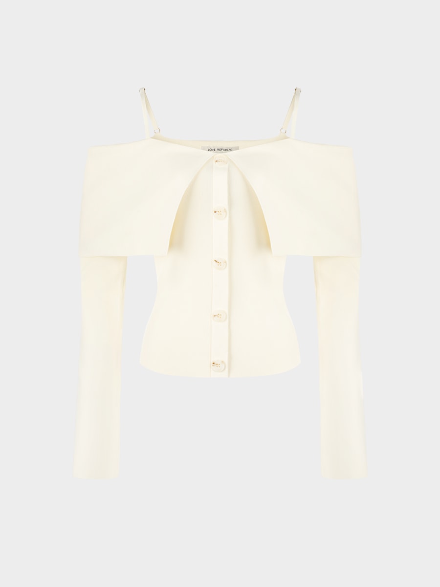 Джемпер с открытыми плечами