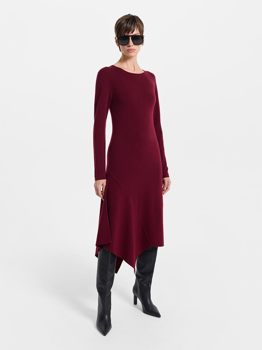 Трикотажное платье с шерстью