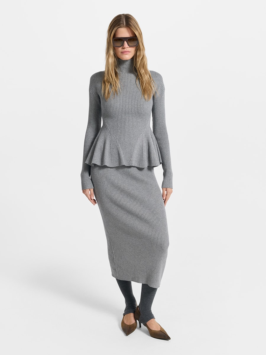 Трикотажная юбка-карандаш