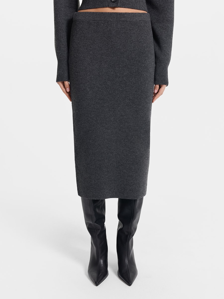 Трикотажная юбка с шерстью