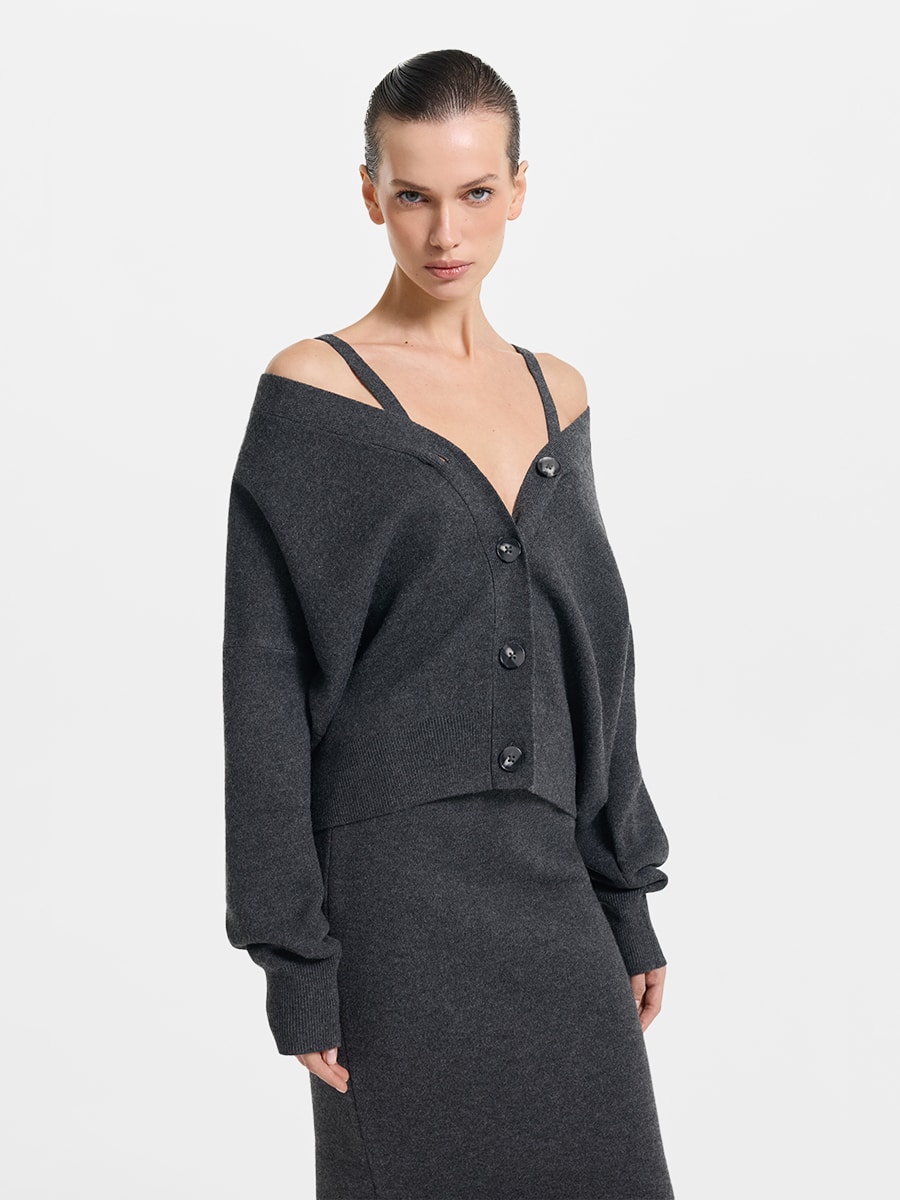 Кардиган с шерстью