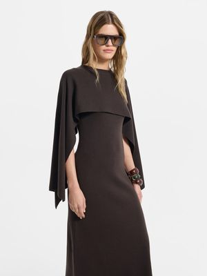 

Трикотажное платье миди с шерстью и тенселем