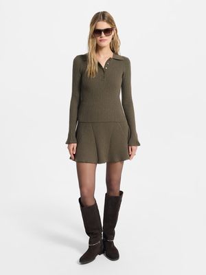 

Трикотажная юбка мини с шерстью