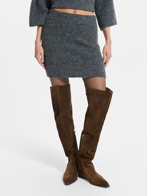 

Трикотажная юбка мини с шерстью