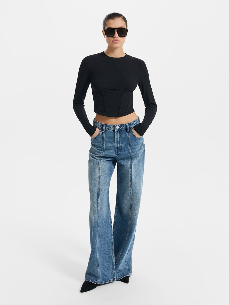 Джинсы Wide leg со средней посадкой