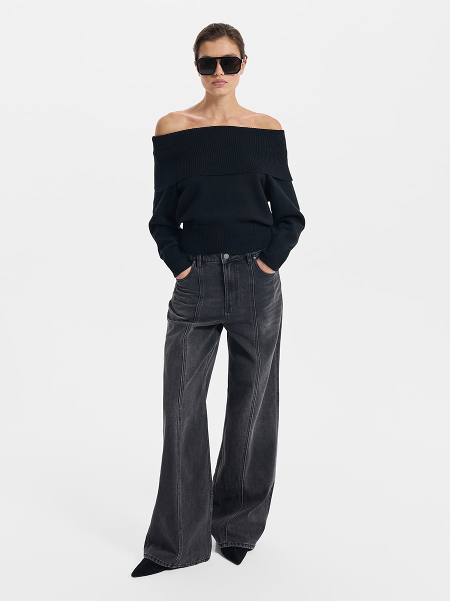 Джинсы Wide leg со средней посадкой
