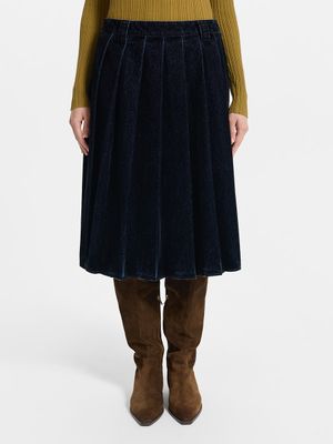 

Джинсовая юбка миди в складку