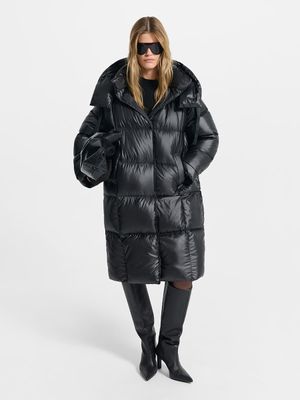 

Длинный пуховик с натуральным пухом