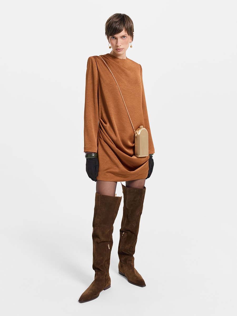 Платье мини с драпировкой