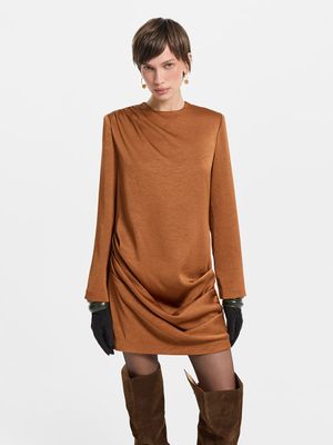 Платье мини с драпировкой