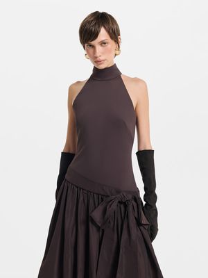 Платье макси с бантом