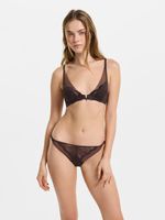 Трусы-стринги из кружева и сетки