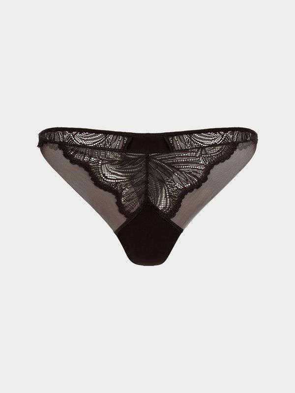 Трусы-стринги из кружева и сетки