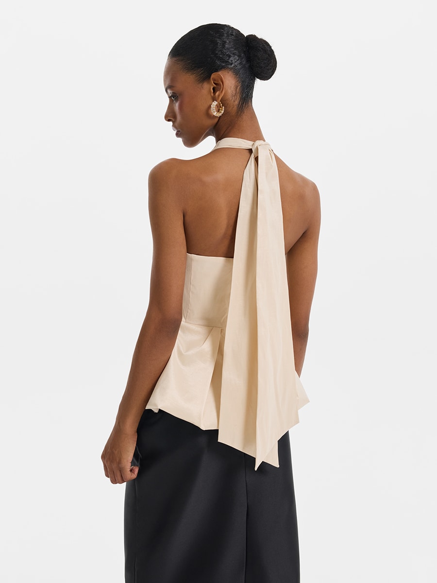 Сатиновый топ с баской