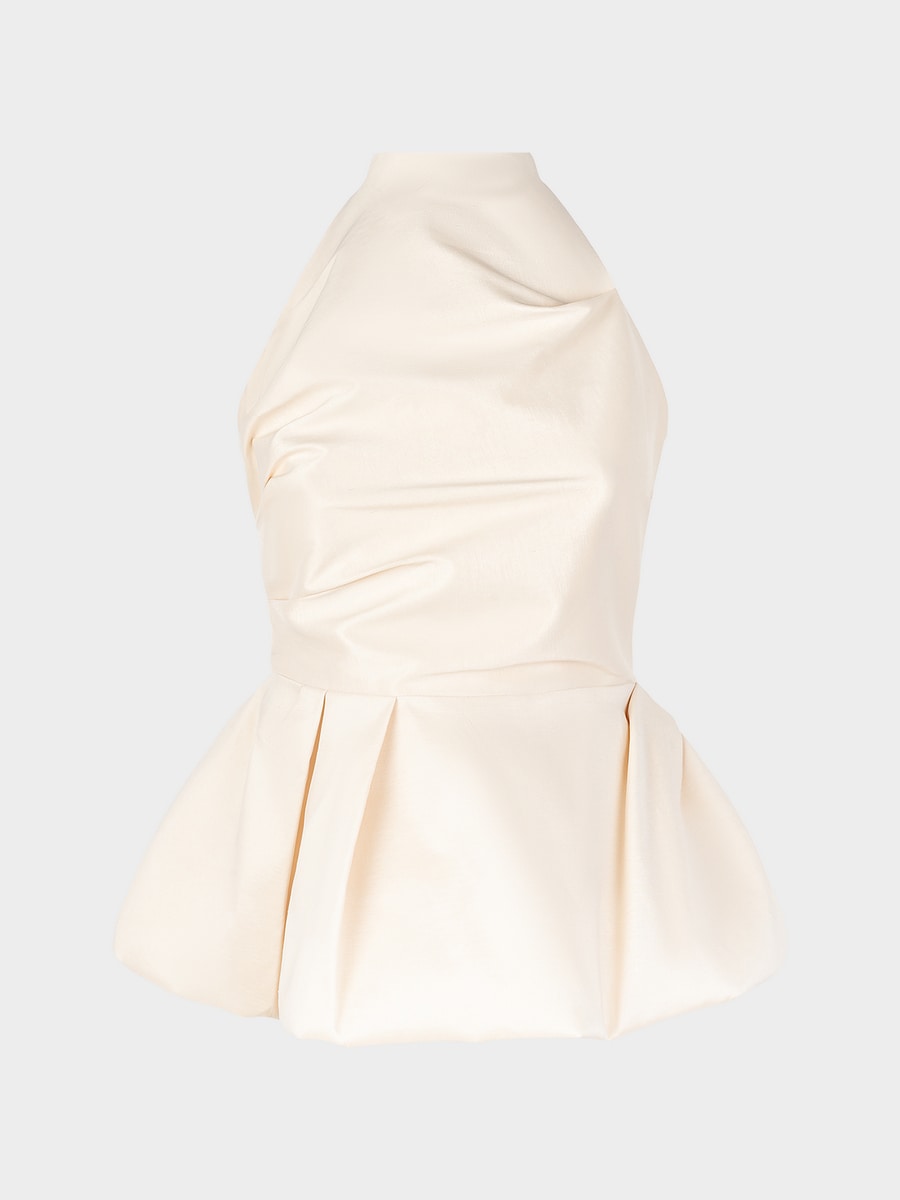 Сатиновый топ с баской