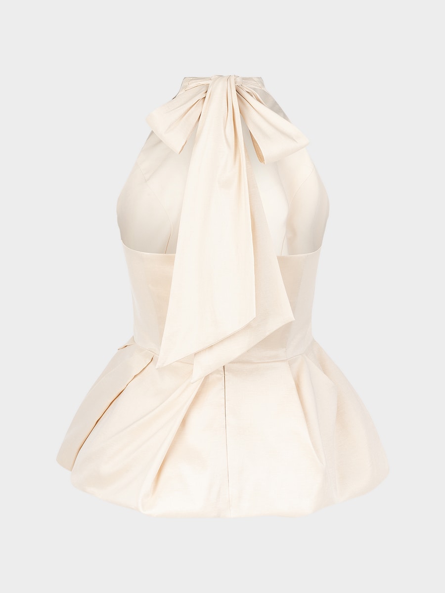 Сатиновый топ с баской