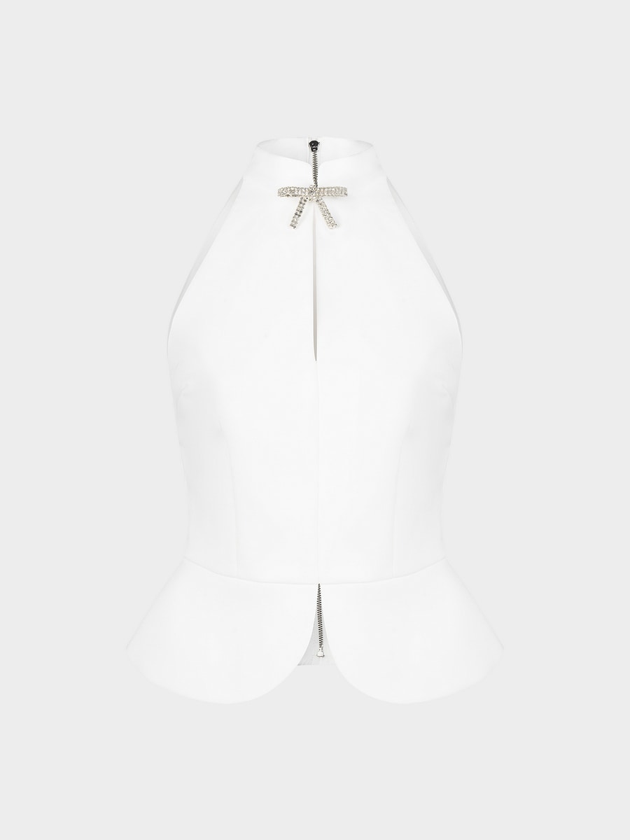 Топ с брошью-бантом 5452013315-60