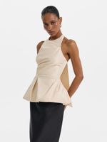 Сатиновый топ с баской