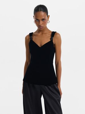 

Бархатный топ с баской