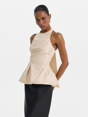 

Сатиновый топ с баской