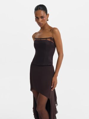 

Корсетный топ из лиоцелла с сеткой