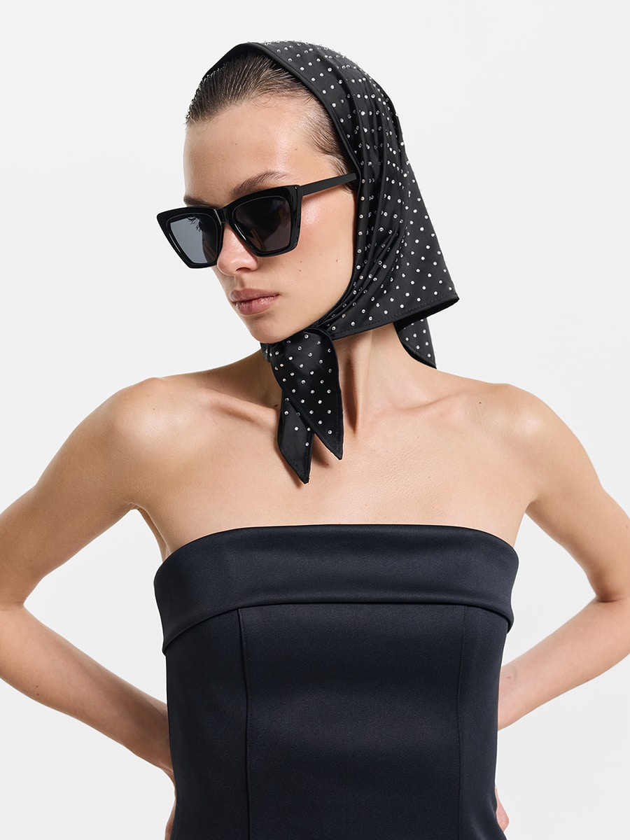 Сатиновый топ с баской