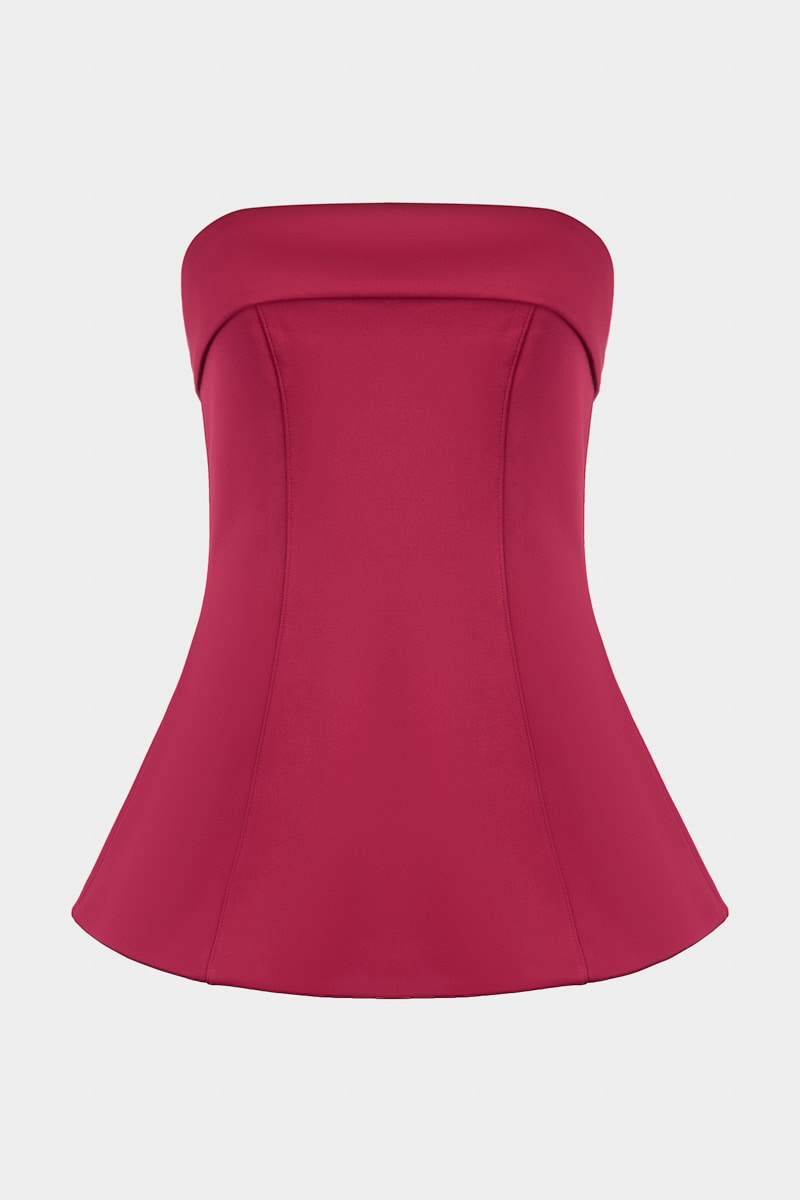 Сатиновый топ с баской