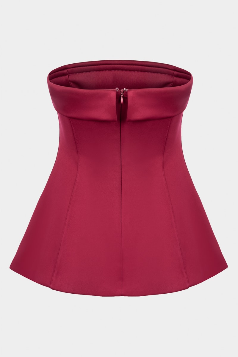 Сатиновый топ с баской