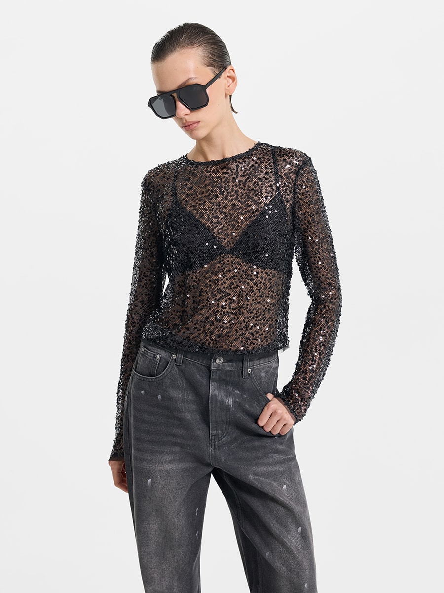 Топ с пайетками