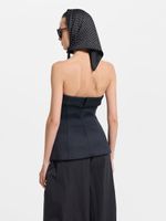 Сатиновый топ с баской