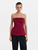 Сатиновый топ с баской