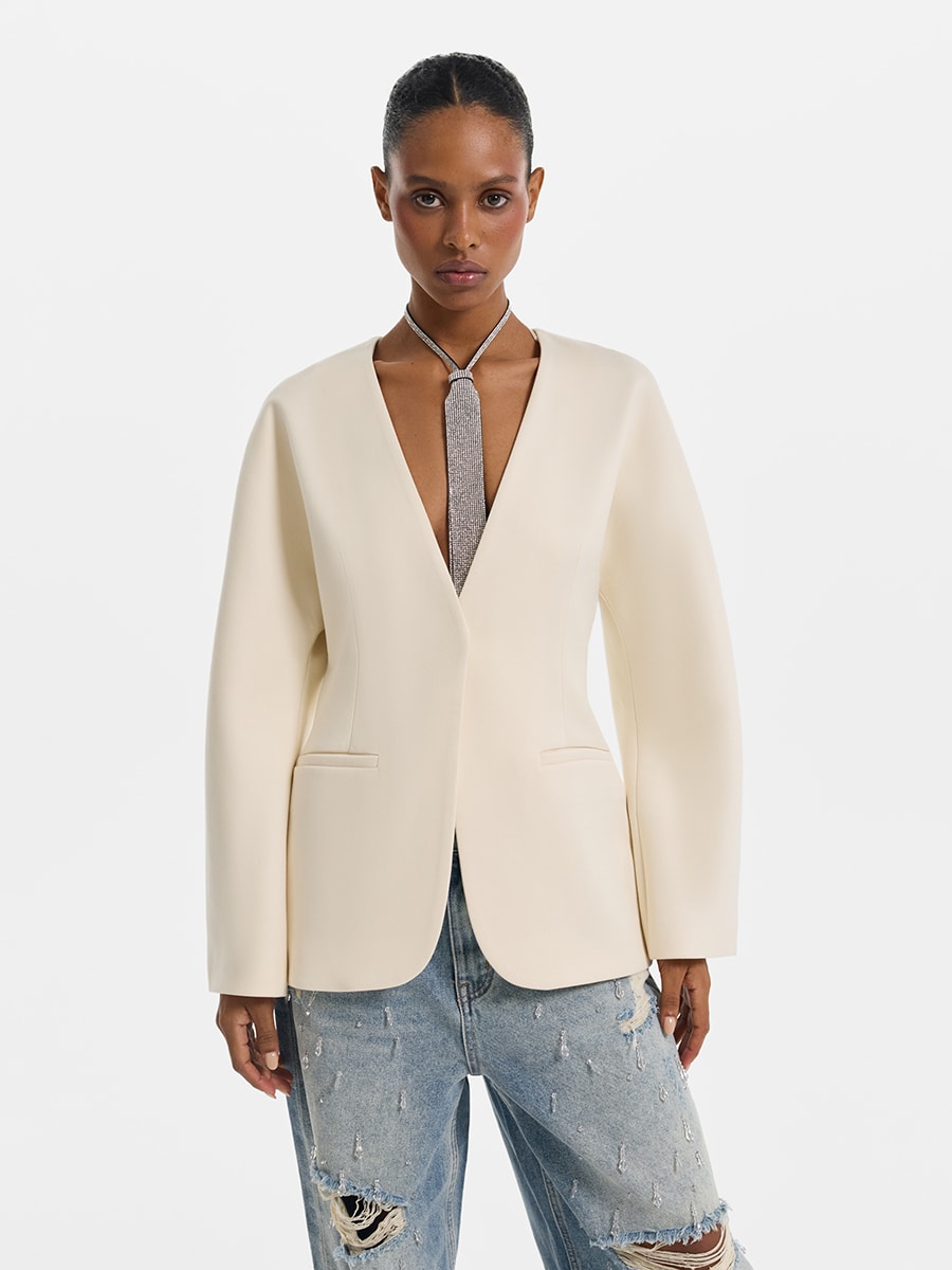 Жакет с объемными рукавами