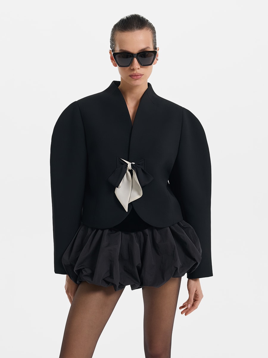 Укороченный жакет с бантом