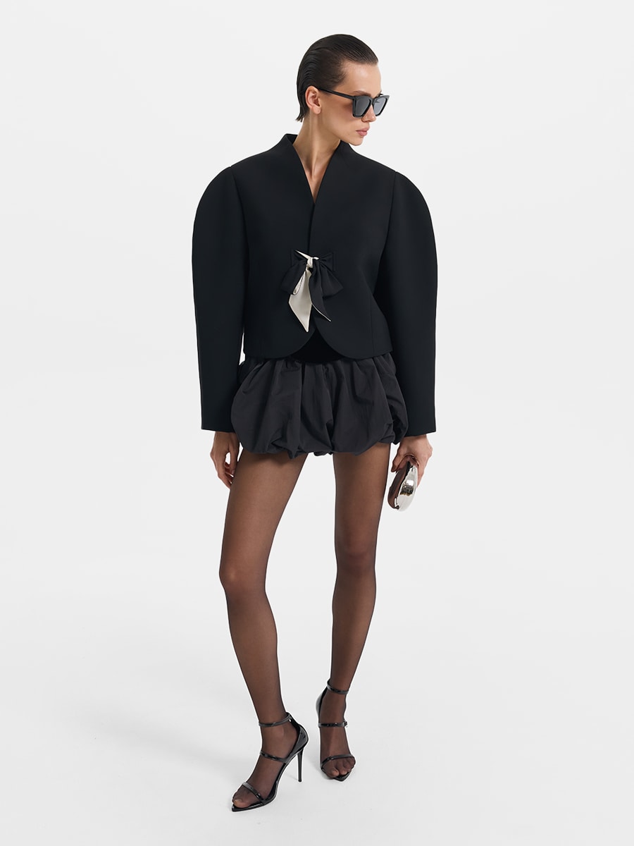 Укороченный жакет с бантом