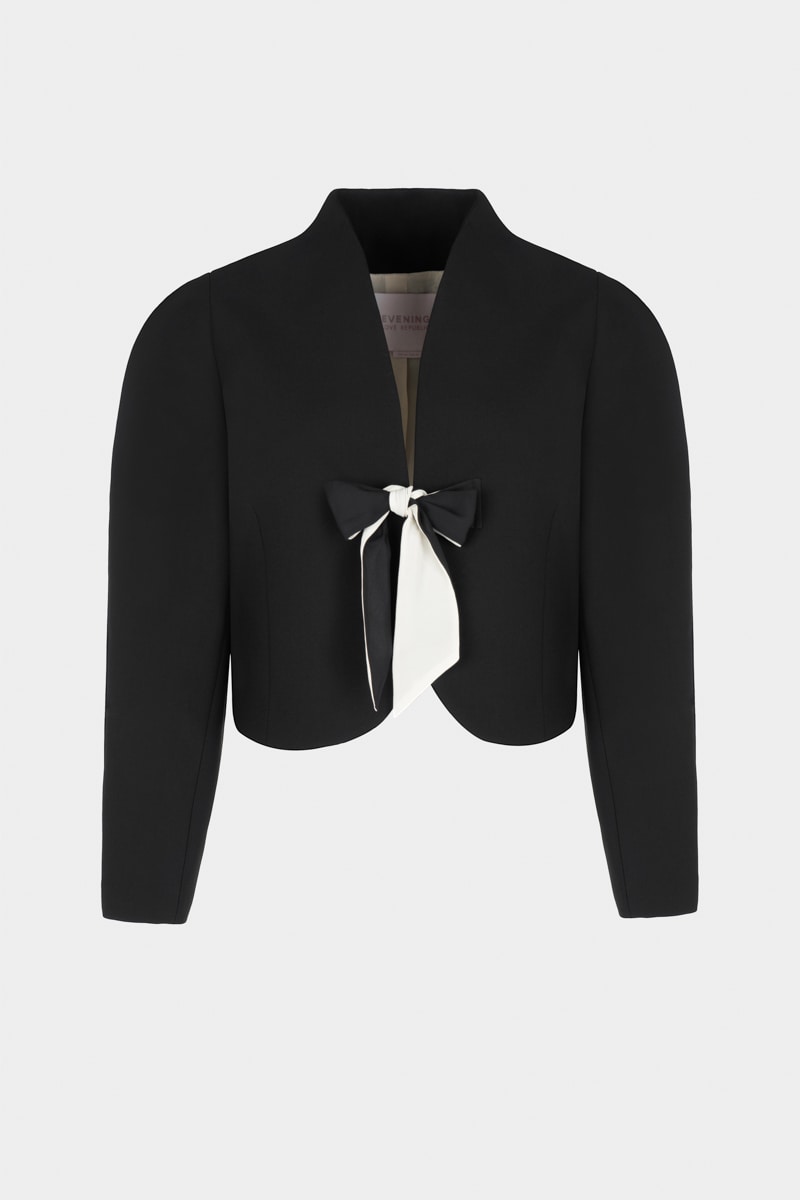 Укороченный жакет с бантом