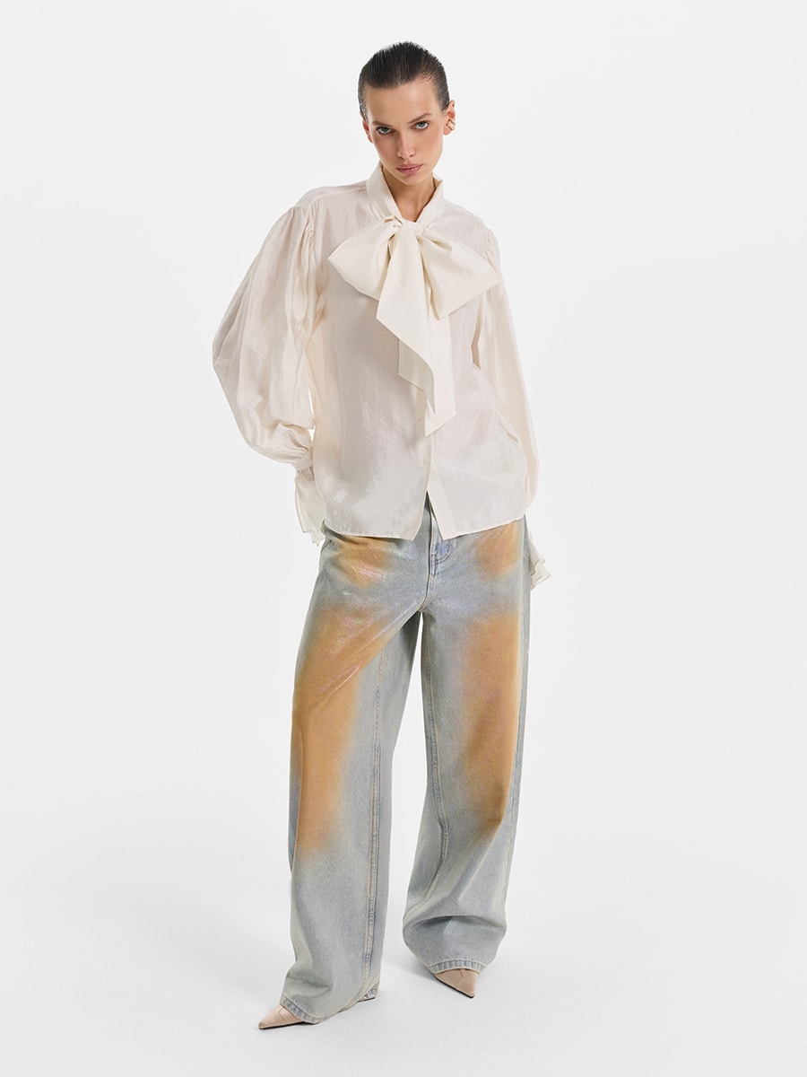 Джинсы Relaxed fit с напылением