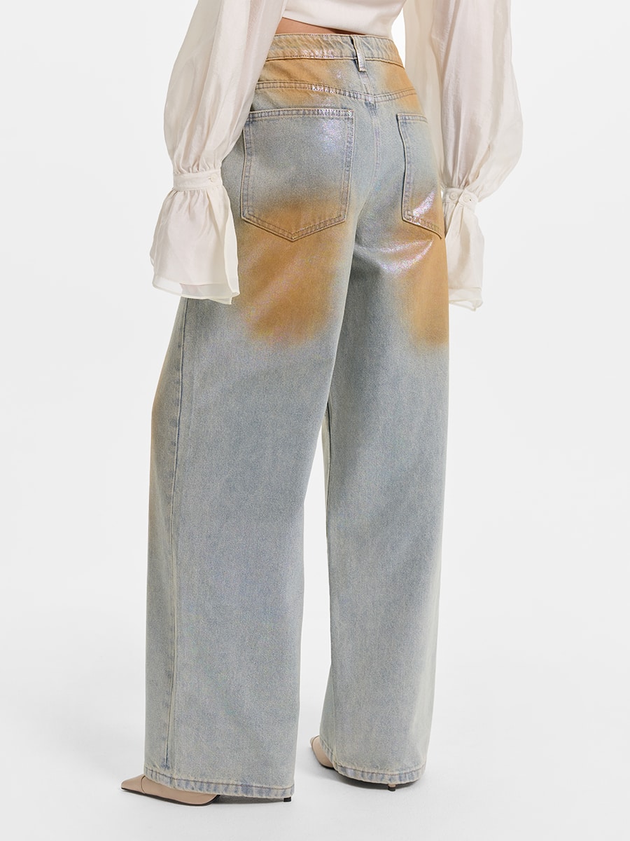 Джинсы Relaxed fit с напылением