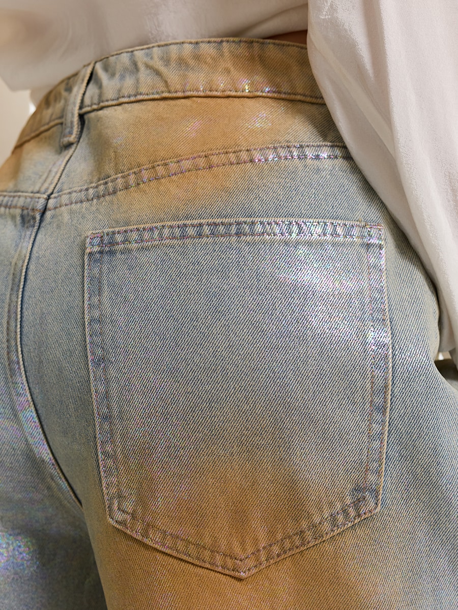 Джинсы Relaxed fit с напылением