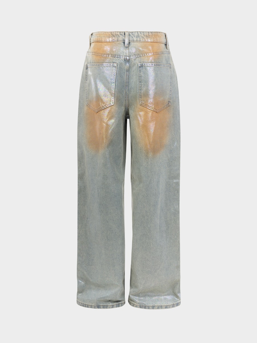 Джинсы Relaxed fit с напылением