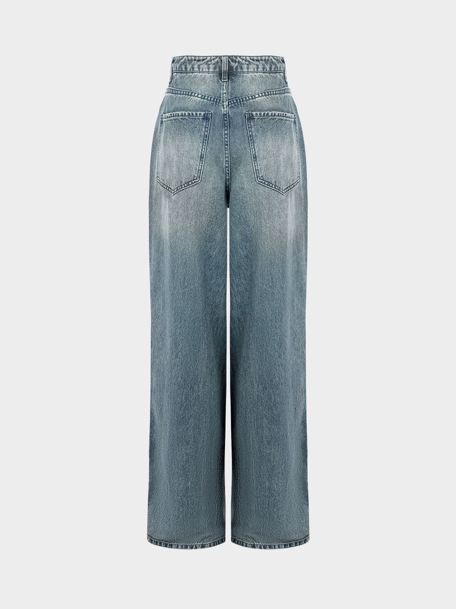 Джинсы Relaxed fit с кристаллами