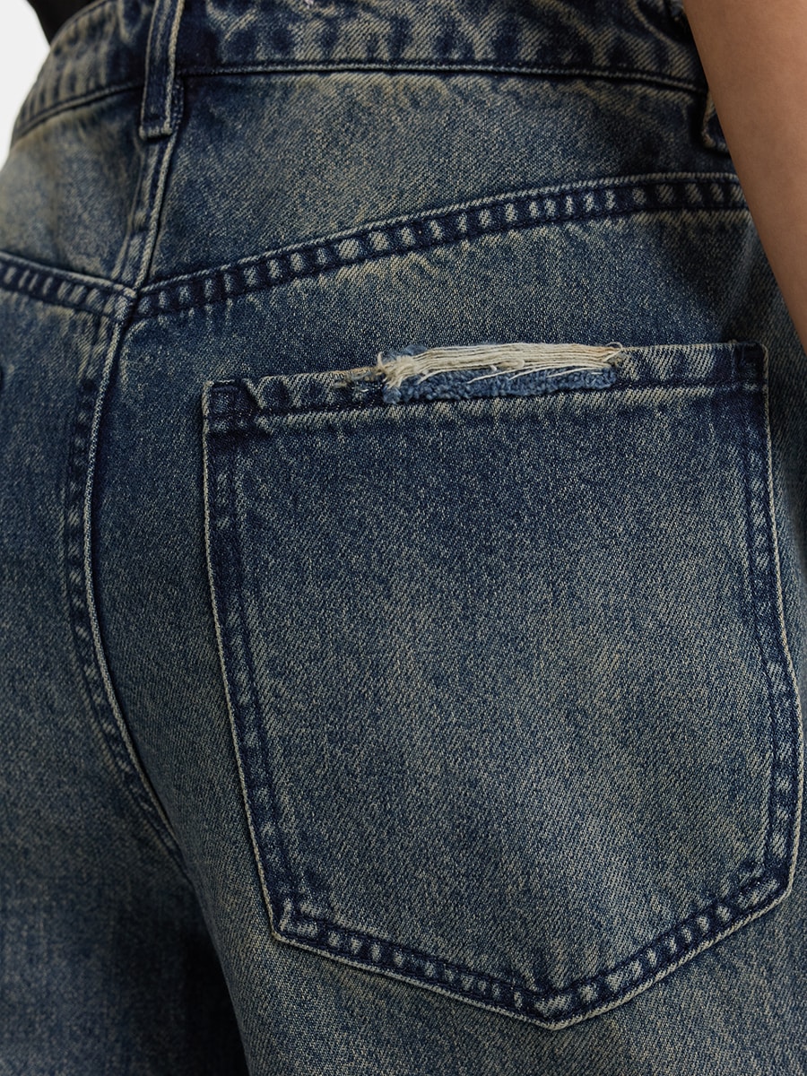 Джинсы Relaxed fit с кристаллами