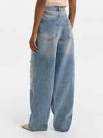 Джинсы Relaxed fit с кристаллами