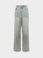 Джинсы Straight fit с органзой