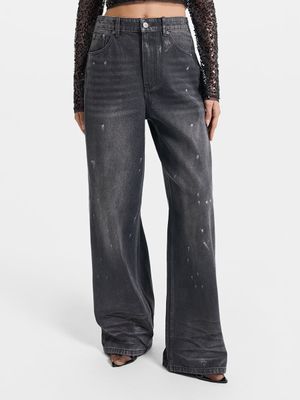 Джинсы Relaxed fit со шнуровкой на спинке